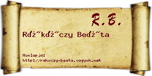 Rákóczy Beáta névjegykártya