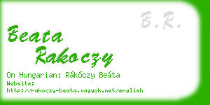 beata rakoczy business card